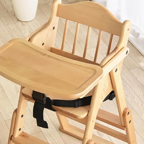 FuLe YunQiハイ&ロー ベビーチェア 完成品 テーブル付 ハイチェア ローチェア 木製 落下防止 ベルト 高さ調節 折りたたみ ハイローチェア 赤ちゃん 子供椅子 キッズチェア ベビー チェア 折り畳