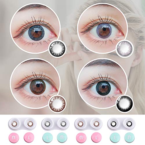 image for cauyuan Cute Contact Lens Case Portable Travel Box with Mirror Tweezer