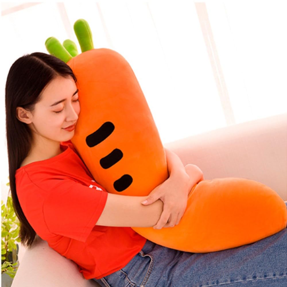 OUKEYI Cuscino da abbracciare a forma di carota, 60 cm, a forma di carota, morbido giocattolo a forma di carota, per bambine e ragazze, Arancione