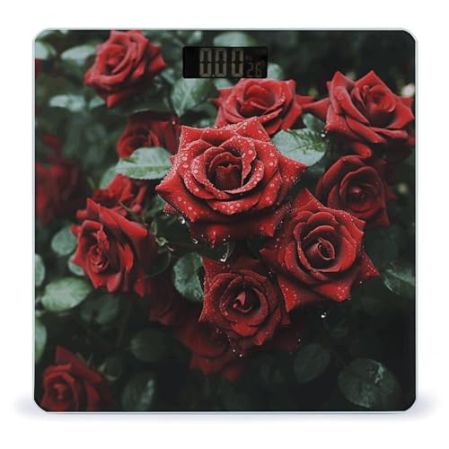 Báscula Digital de Baño Rosa Rojo y Negro 26x26 cm miniatura 1