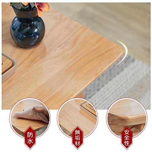 Table basse compacte en bois naturel pour lit et canapé - 4