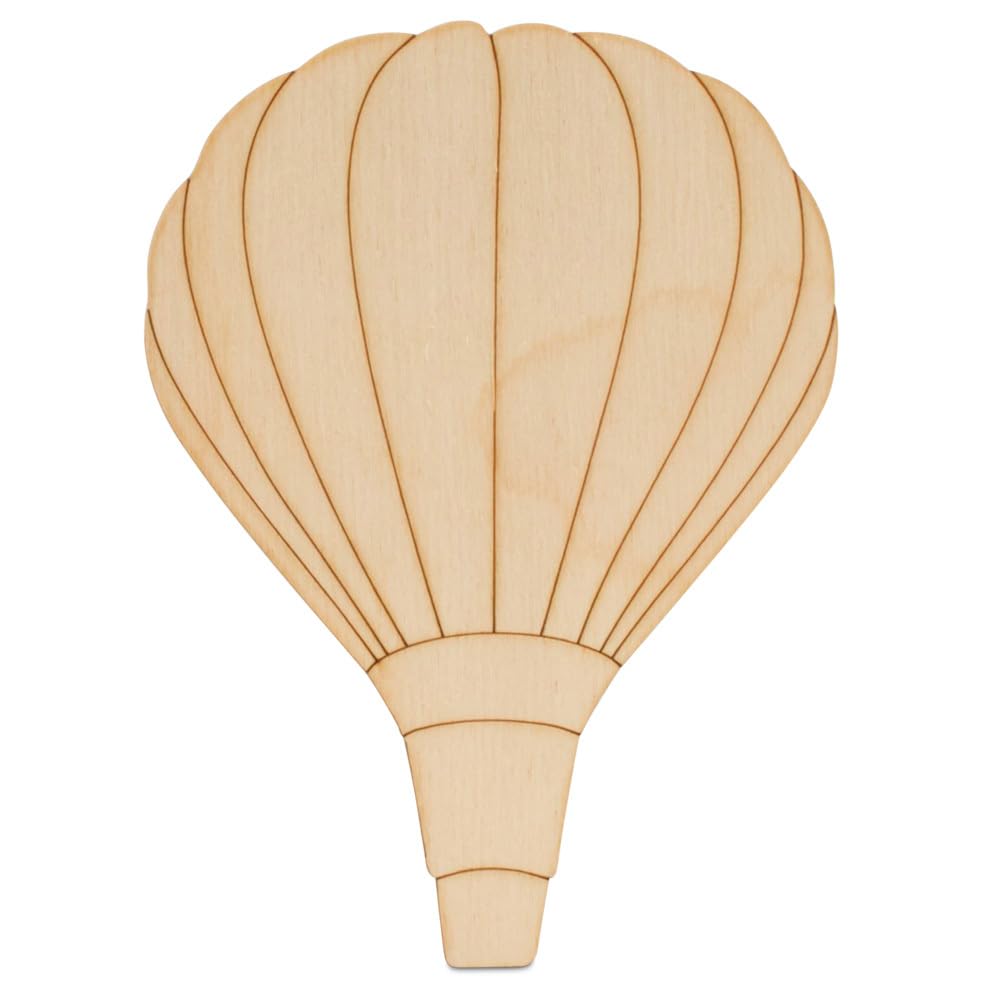 Wood Hot Air Balloon Cutouts 20-inch, 1/8 inch Thick, Pack of 5 Hot Air Balloon Decorations for Nursery/Valentines, by Woodpeckers