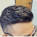 SIMBEAUTY Super Natural Hairline Human Hair Mens Toupee Free Style 10x8 inch Thin Skin Hairpieces Replacement Systems Men Hair (0.06mm skin, 1B, off black)