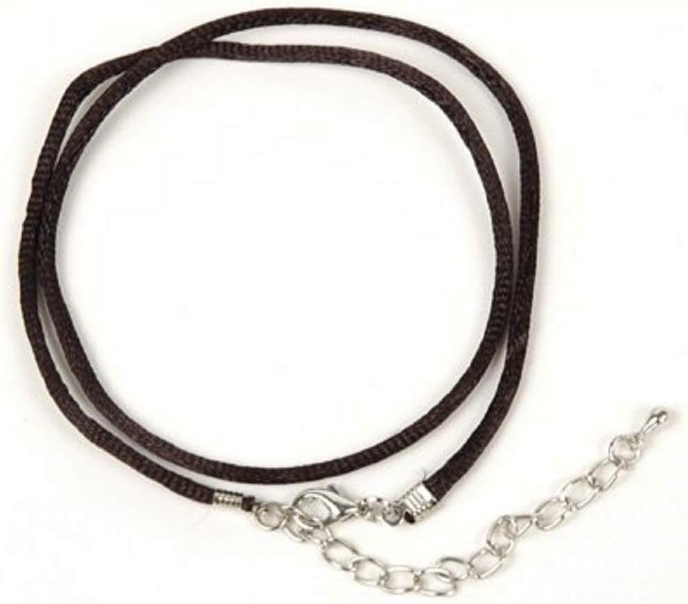 Necklace Cord For Pendants - Black Silk/Satin - 16"