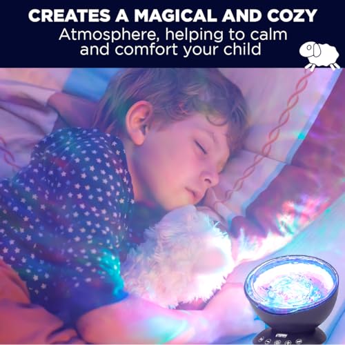 Bright Autism Calming Sensory Sea Lamp - Night Light Projector for Kids, 7 Light Modes, Color Changing Music Player, Nature Relaxation Sounds - Image 5