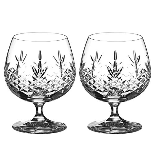 DIAMANTE Brandy- oder Cognac-Gläser – 'Buckingham'-Kollektion – 2 handgeschliffene Kristall-Sniftergläser