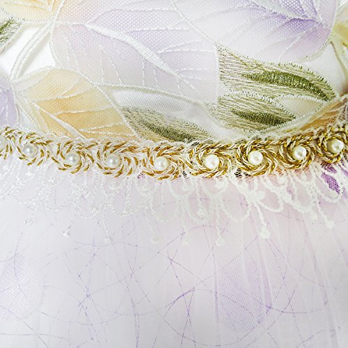 Image of Sunny Fashion Girls Dress Shinning Sequins Beige Tulle Layers Wedding Pageant