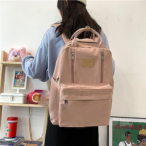 Sac à dos rose grande capacité avec compartiment ordinateur pour étudiante - 7