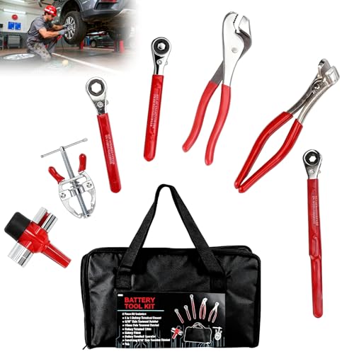 Patravious 2025 Christmas NEW 8PCS Battery Service Kit, CR-V Battery Maintenance Kit, Battery Terminal Cleaner, Car Battery Cleaner Kit，Tools Suitable for Car Repair and Battery Maintenance