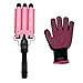 Waker Fast Heating 3 Barrels Curling Wand Curlers Hair Waver Iron Salon Hair Styling Tool For Long Hair with LCD Display,1 Inch Barrel