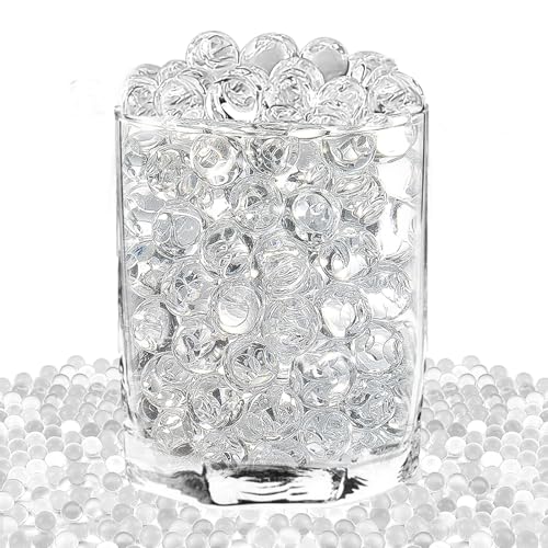 ZNBSIXP 20000 Pcs Clear Gel Beads for Vases Clear Water Gel Beads,Waterbeads for Vase,Floral Decorations,Transparent Water Bead for Soilless Planting Wedding Centerpiece & Floral Arrangement