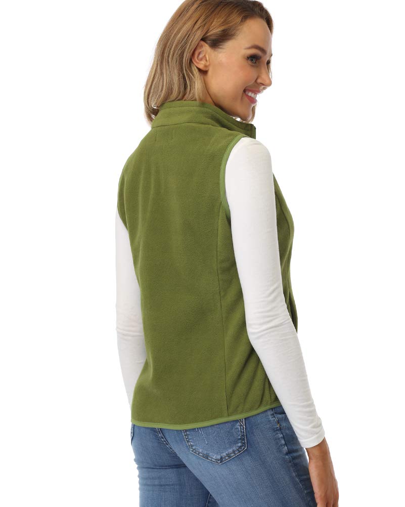 fuinloth Gilet in pile da donna,Termico Senza Maniche Elegante Collare Eretto con Zip e Tasca