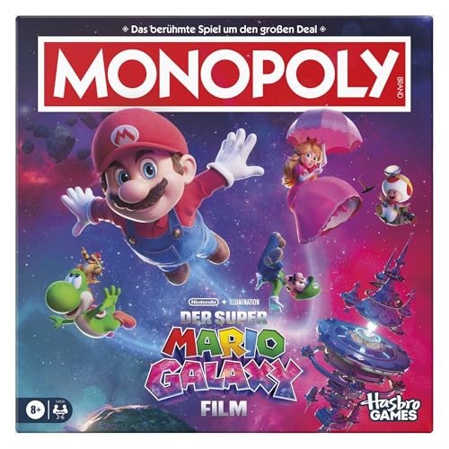 Monopoly: Jeu de société Super Mario Galaxy Film Edition - Jeux familiaux Amusants pour Enfants, Adolescents, Adultes - 2 à 6 Joueurs - À partir de 8 Ans -...