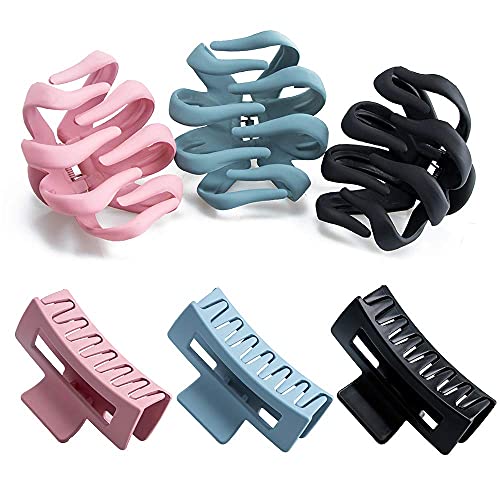 Large Claw Clips for Thick Thin Hair Big Grip Octopus Clip for Women Banana Clips Rectangle Claw Hair Clip Jaw Clips Non Slip Strong Hold Catch Barrette Ponytail Holder Accessories