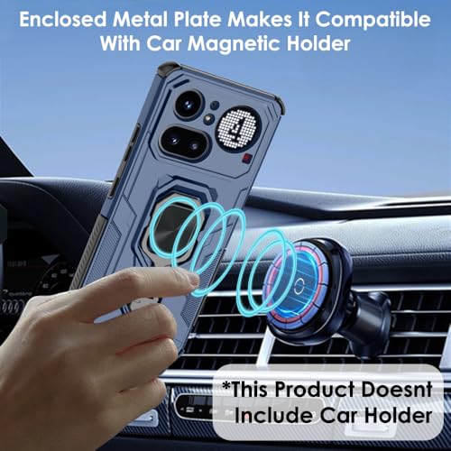 Image of TheGiftKart Tough Armor Bumper Back Case Cover for Nothing Phone 4a Pro 5G | Ring Holder & Kickstand in-Built | 360 Degree Protection Back Case Cover for Nothing Phone 4a Pro 5G (PC & TPU, Black)