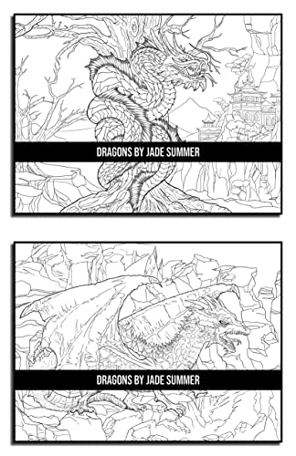 Independently Published Summer, Jade Dragons: An Adult Coloring Book With Mythical Fantasy Creatures And Epic Fantasy Scenes For Dragon Lovers thumb #7