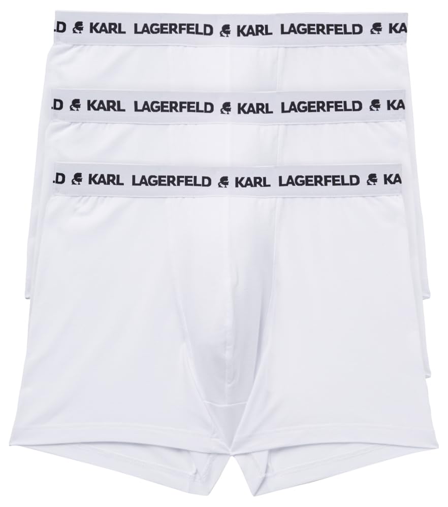 Karl Lagerfeld B.V Logo Trunk Set (3 Pack), White, XL