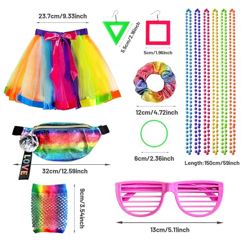 Peirich 28PCS 80s Costume Accessories for Women Disco Party Clothing From the 1980s, Leg Warmers - Image 2