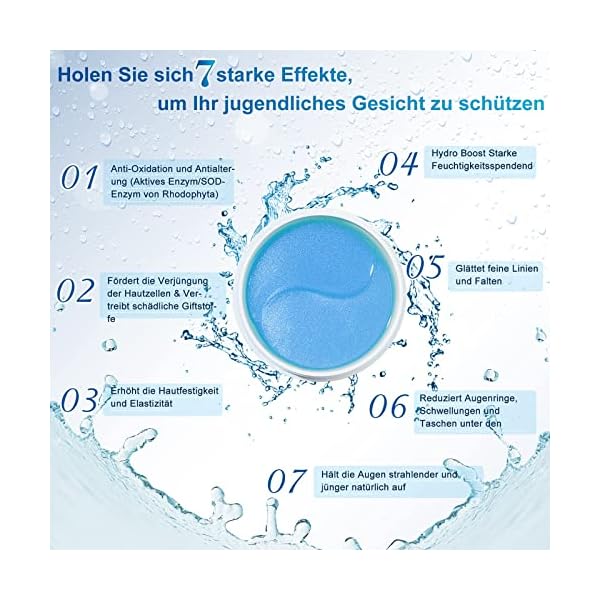 Augenpads Eye Mask Hyaluronsäure Collagen - Eye Pads gegen Augenringe Tränensäcke Falten Dunkle Kreise & Puffiness, Eye… – Bild 5