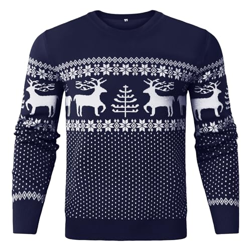 Uniexcosm Herren Weihnachtspullover Ugly Strickpulli Pullover Langarm...