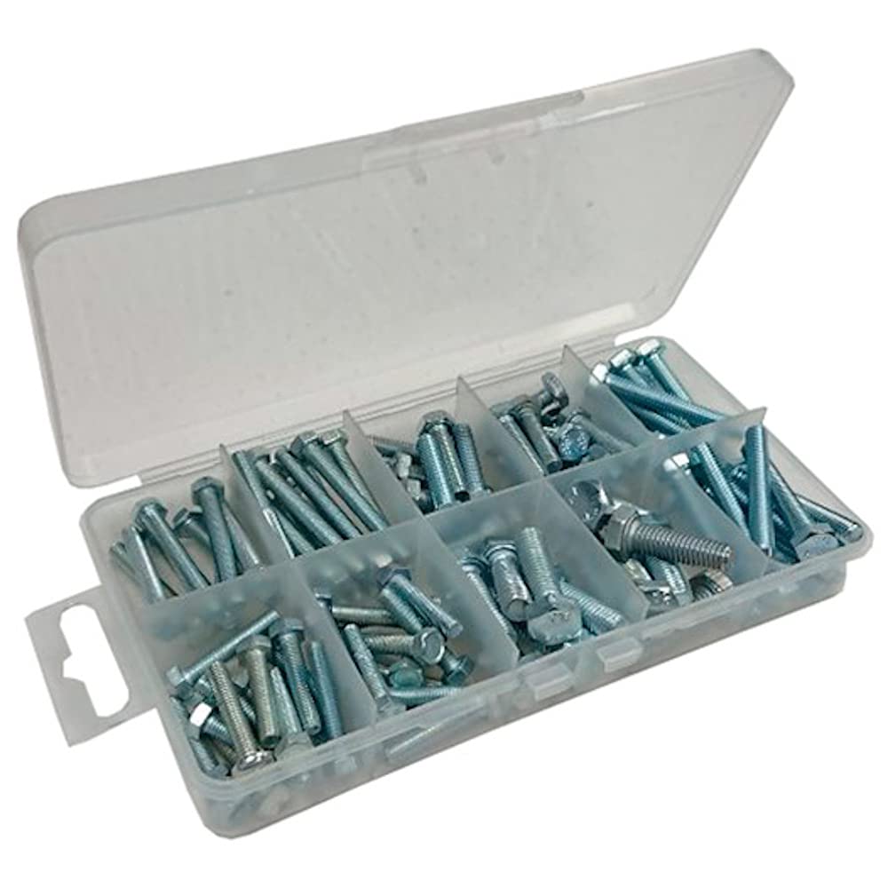 Tornillos de cabeza hexagonal galvanizados Merriway antióxido en estuche organizador rígido