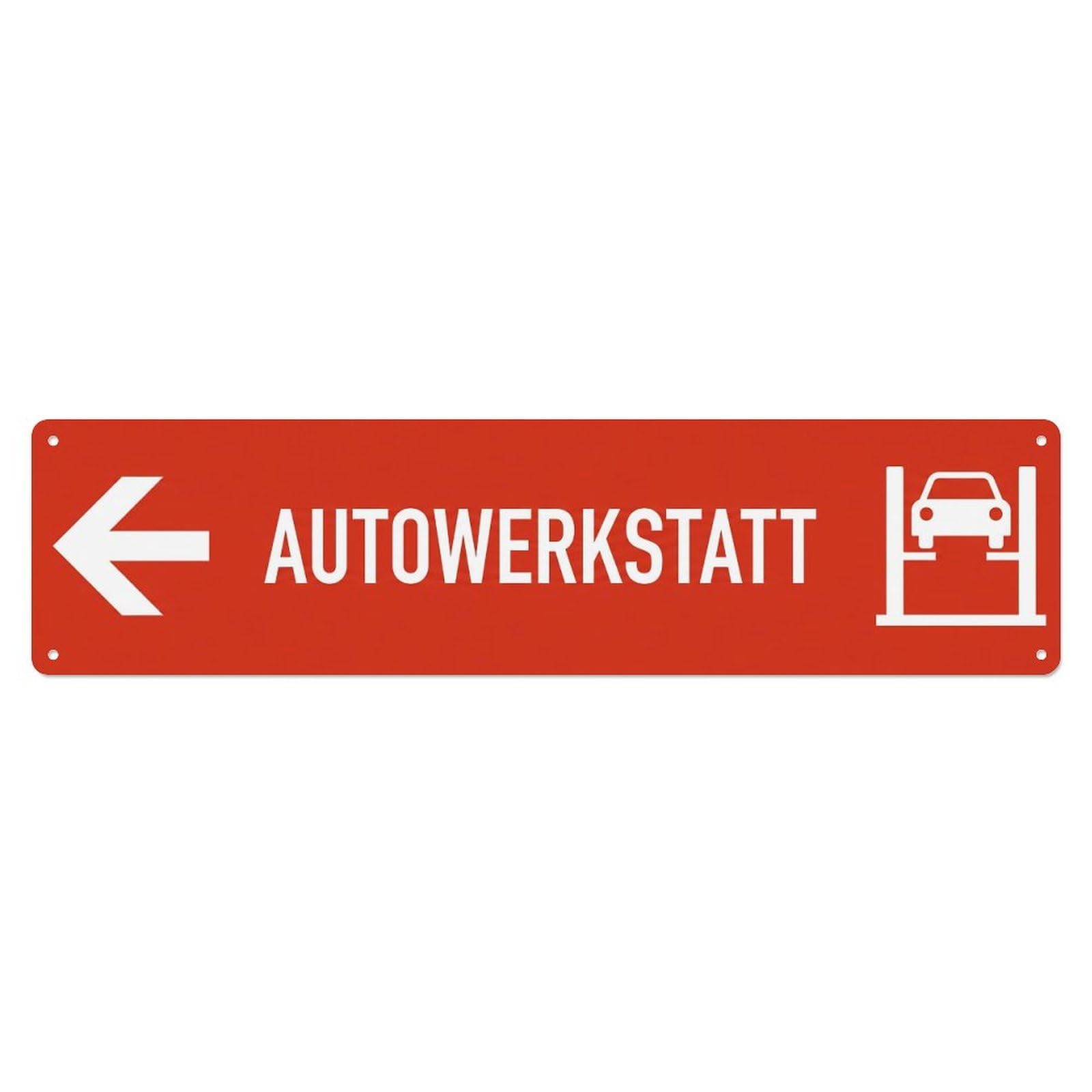 Okahys 4X16inch(10X40cm) Autowerkstatt Left Directional Metal Tin Sign