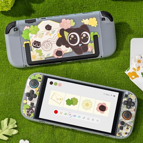 Image of GeekShare Slim Protective Case Compatible with Switch 2 (2025), Anti-Scratche and Shock-Absorption Dockable Hard Shell for Switch 2 Game Console - Spring Letter