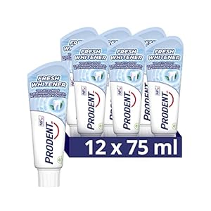 Prodent Fresh Whitener Tandpasta, voor wittere tanden en bescherming tegen gaatjes – 12 x 75 ml – Voordeelverpakking