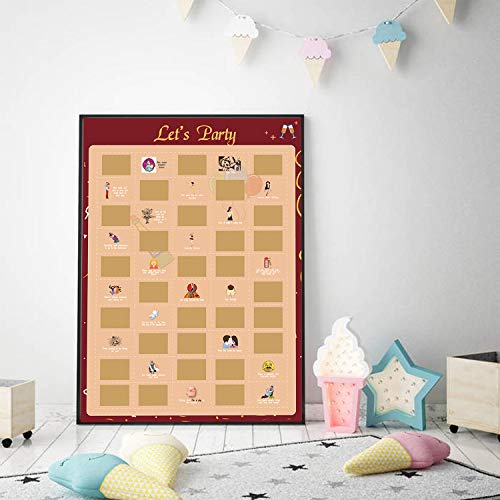 Image of NTZS 50 Partys adventure Scratch Off Poster-Party Punishment Bucket List (16.5 inch x 23.4 inch) Christmas Festival Gift