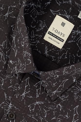 Image of 7-DAYS Men's Premium Formal Printed Shirt - 100% Cotton, Regular Fit, Full Sleeves, with Pocket - Stylish for Special Occasions.