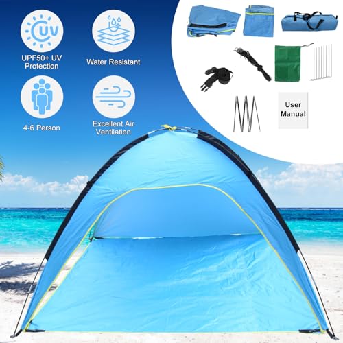 Carpa impermeable para playa, 4-6 personas, 3 puertas miniatura 4