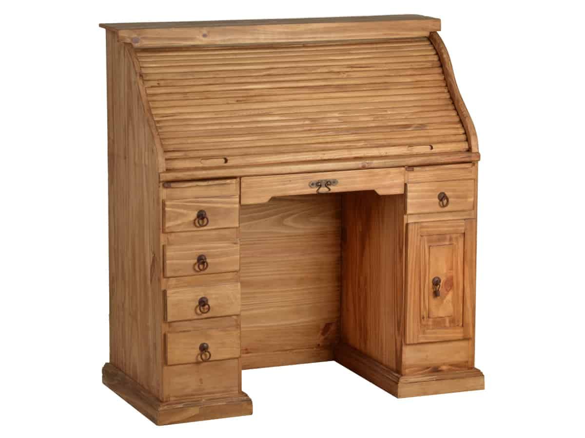 Sekretär Mexico Möbel 120x125x58 cm Landhausstil Massivholz Pinie Honig