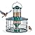 Upgraded Caged Bird Feeders Squirrel-Proof, Flexible Adjustment of Grille Size, 3 Lbs Seed Capacity, DIY Starling-Proof Caged Tube Hanging Wild Bird Feeder, Attract Small Birds(Deep Green)