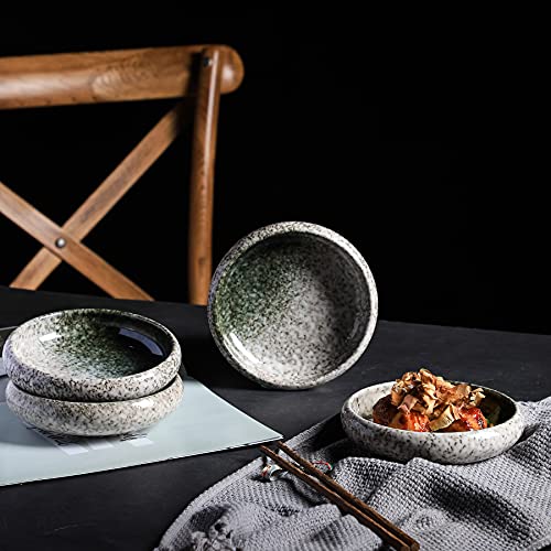 Uaral Salad Plate Appetizer Plate Stoneware Serving Dishes,Japanese Dish Set Of 4,5.5 Inch 14 Oz (Green) #TOP1