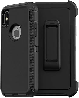 Defender Case Compatible with iPhone X and iPhone Xs Defender Phone Case with Port Protection SCREENLESS Case Black