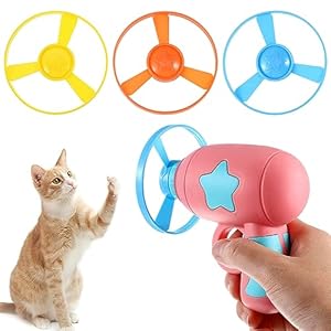 Balacoo Cat Propeller  Set Outdoor Plaything Huntings Interactive Fetch Game Training Propellers of Fun Cat Chasing Saucer Flying Interesting Fly Launcher for Cats Shooter Kitten  Cucciolini Doodles Balacoo cat propeller  set outdoor plaything huntings interactive fetch game training propellers of fun cat chasing saucer flying interesting fly launcher for cats shooter kitten   cucciolini doodles