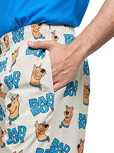 Image of The Souled Store Men Official Scooby Doo: Baddest Boy Beige Cotton Pajamas
