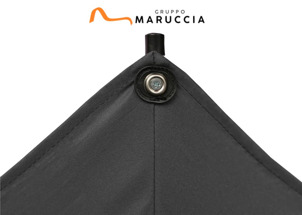 Gruppo Maruccia - Ombrellone da Giardino a Banana con Braccio Laterale - Struttura in Acciaio Rinforzato Telo in Poliestere Idrorepellente e Anti Raggi Solari - Diametro 3 Metri