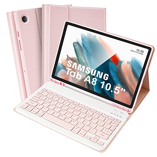 SOPPY Funda con teclado para tablet Samsung Galaxy Tab A8 de 10.5 pulgadas, diseño del Reino Unido, soporte para S Pen integrado, funda delgada con teclado desmontable para Samsung Tab A8 de 10.5
