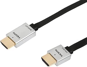 Ysimda Flat Ultra Slim Flexible Series Redmere Active HDMI 2.0 A to A High-Speed Cable, Metal Plug, 15ft, 18G, Supports Ethernet, 3D, 4K and Audio Return