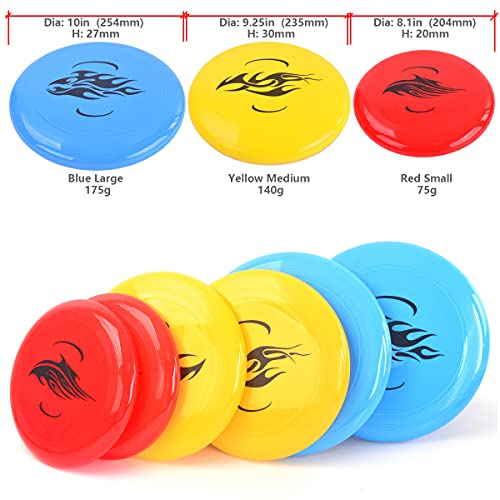Naissgo 6 Pack Flying Discs, Plastic Flying Disks Set, Heavy Duty Indoor/Outdoor Flying Discs, Fun Summer Outdoor Activity Game for Camping - Thumbnail 3