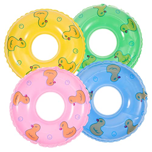 HANABASS 15Pcs Mini House Swim Rings Inflatable Tiny Floating Rings for DIY Decor Photo Props and Party Supplies for Miniature Life Scenes and