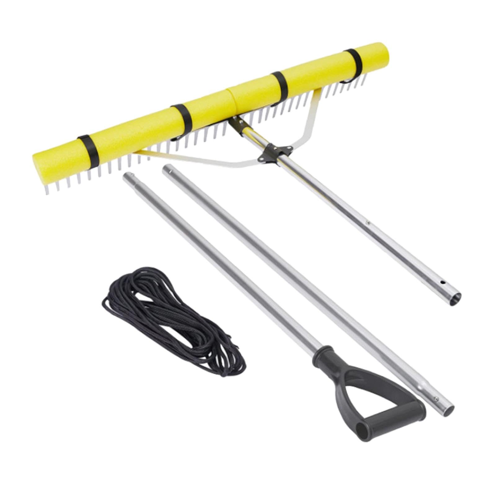 Rastrillo para con Estructura de Aluminio Mango Largo Telescópico Cabezal Desmontable Remueve Y en Superficie O Profundidad Adecuad
