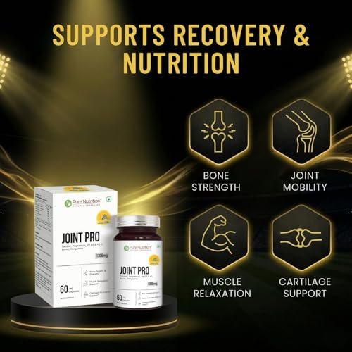 Image of Pure Nutrition Joint Pro (1308mg), 60 Veg Capsules | Calcium, Magnesium, Vitamin D3 & K2, Boron & Manganese | Supports Joint, Bone & Cartilage Health