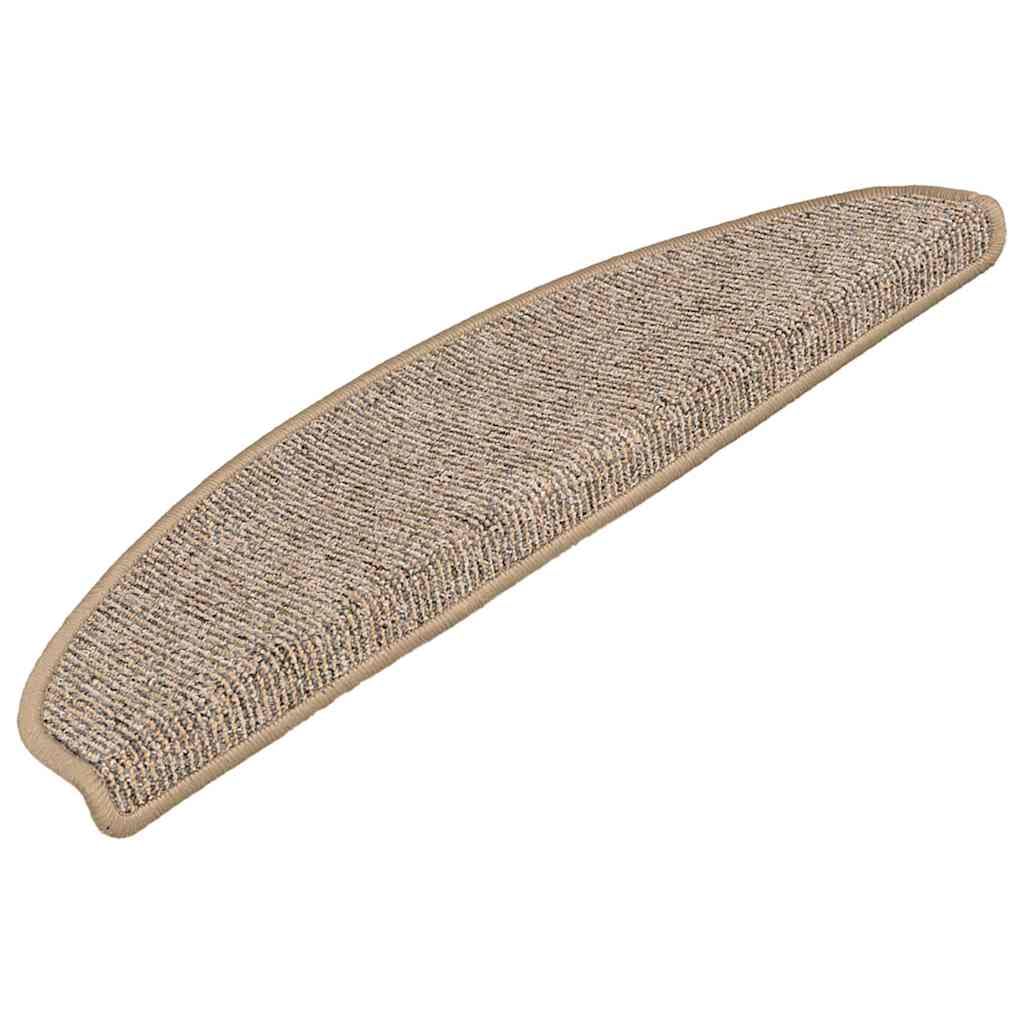 Maty schodowe 15 sztuk 65 x 21 x 4 cm Brązowe półokrągłe PP