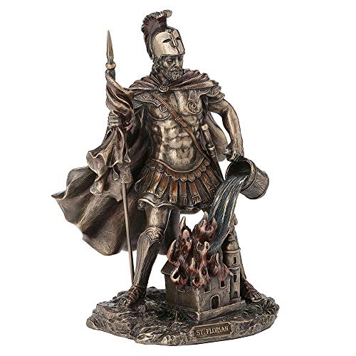 Estatua de San Floriano de 9 Pulgadas Acabado Bronce Antiguo miniatura 2