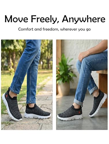 Image of HEALTH FIT Extra Soft Sports Shoes with Memory Foam Comfortable & Lightweight Breathable Without Lace for Walking Jogging Gym Shoes Cushion Casual Regular Wear Shoes for Men's Gent's HF727NEW