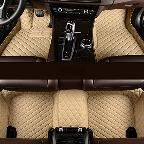 Aiducreaon Custom Automotive Floor Mats for Mercedes Benz A B C CLA CLS CLK GLE GLS GLA GLK GL ML G S GLC SL CL SLC R SLK etc...All Weather Leather Non-Slip Car Mat (Beige)