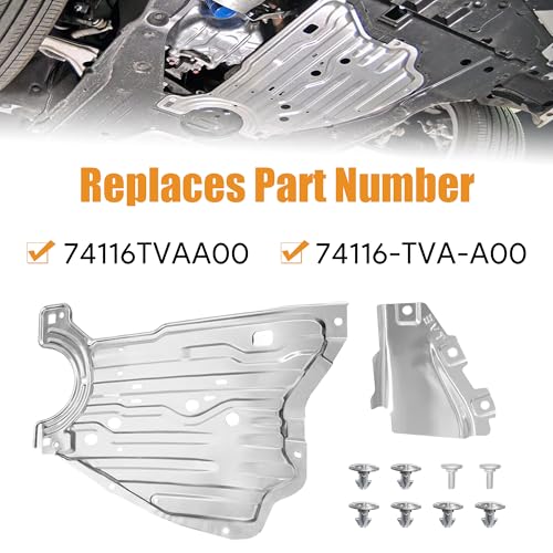 Image of Engine Splash Guard Shield Under Car Shield Cover Compatible with Honda Accord 2018 2019 2020 2019 2022 Replace 74116TVAA00 74116-TVA-A00 Engine Splash Guard,Aluminum Engine Case Guard