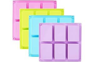 TDHDIKE Silicone Soap Molds Rectangle Multicolor 4 Pack